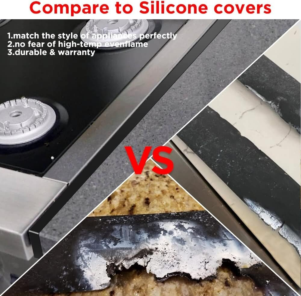 Sleek and Durable 2Pcs Stainless Steel Stove Gap Filler - Heat-Resistant Design