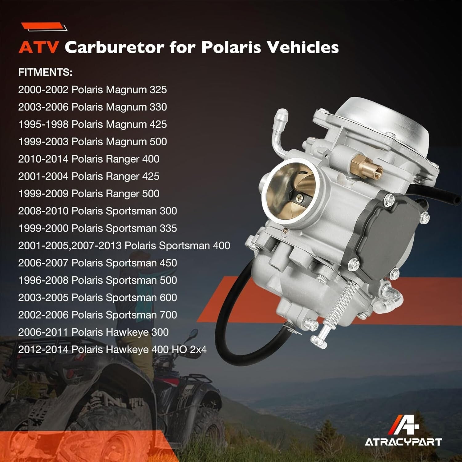 Compact Polaris Carburetor Replacement with Fuel Pump – ATV Essentials 2000-2014