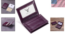 Load image into Gallery viewer, Premium Antiqued Purple Leather Card Case - Compact &amp; Stylish for Networking