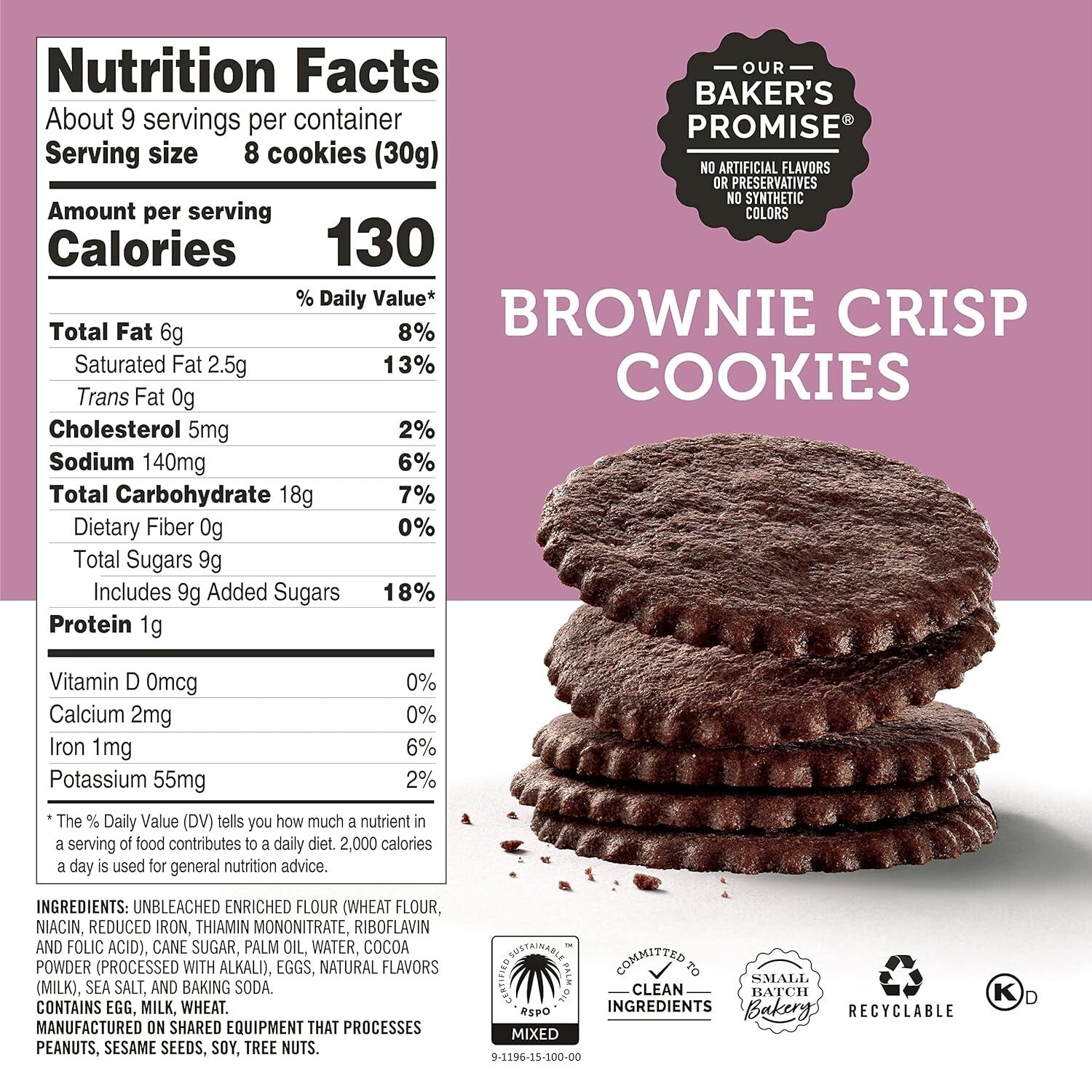 Crispy Brownie Cookie Thins - No Artificial Flavors, Healthy Snacking Delight