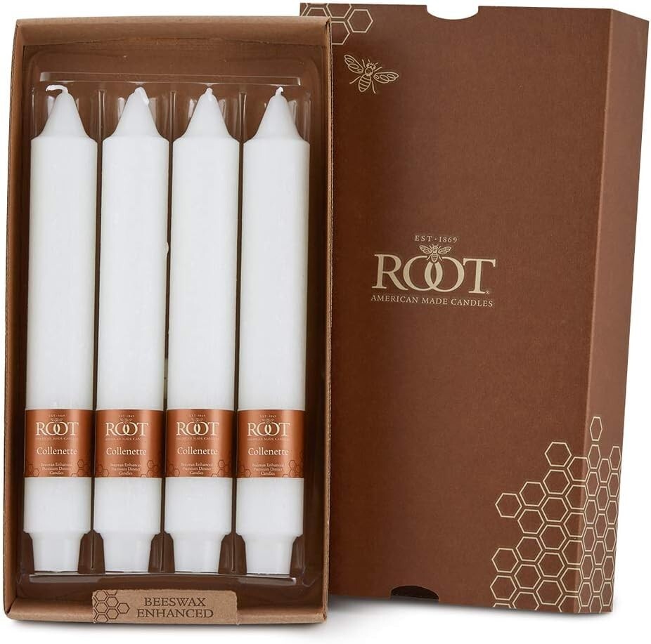 Elegant Unscented Timberline 9-Inch Dinner Candles - 4-Count, Dripless & Clean