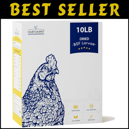 10LB Dried BSF Larvae - High-Protein, Natural Feed for Poultry, Birds & Reptiles