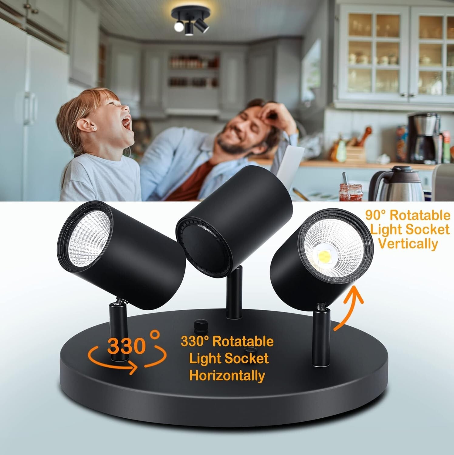 Elegant 5CCT Dimmable Track Light with Pivoting Heads - Flush Mount Design