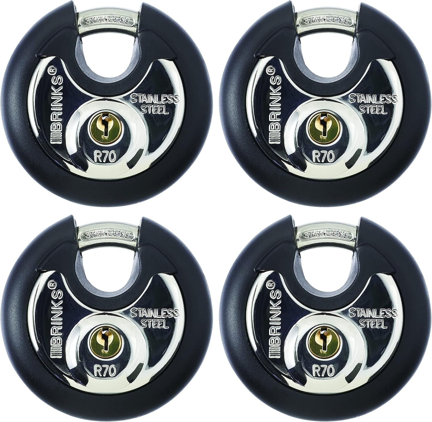 70mm Heavy Duty Security Padlocks with Keys - Cut Resistant & Scratch-Proof