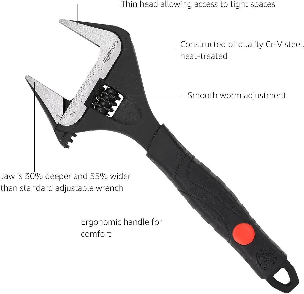 4-Piece Adjustable Plumbing Wrench Set: Soft Grip, Wide Mouth - 6-12 Inch