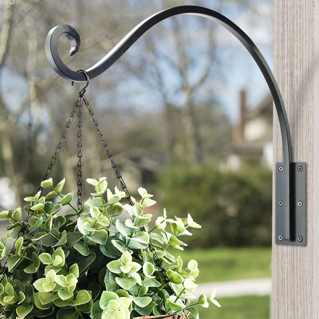Durable 22-Inch Heavy Duty Wrought Iron Plant Hanger for Garden Elegance