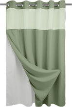 Load image into Gallery viewer, Water-Repellent Sage Green Shower Curtain – Effortless Hook-Free Installation