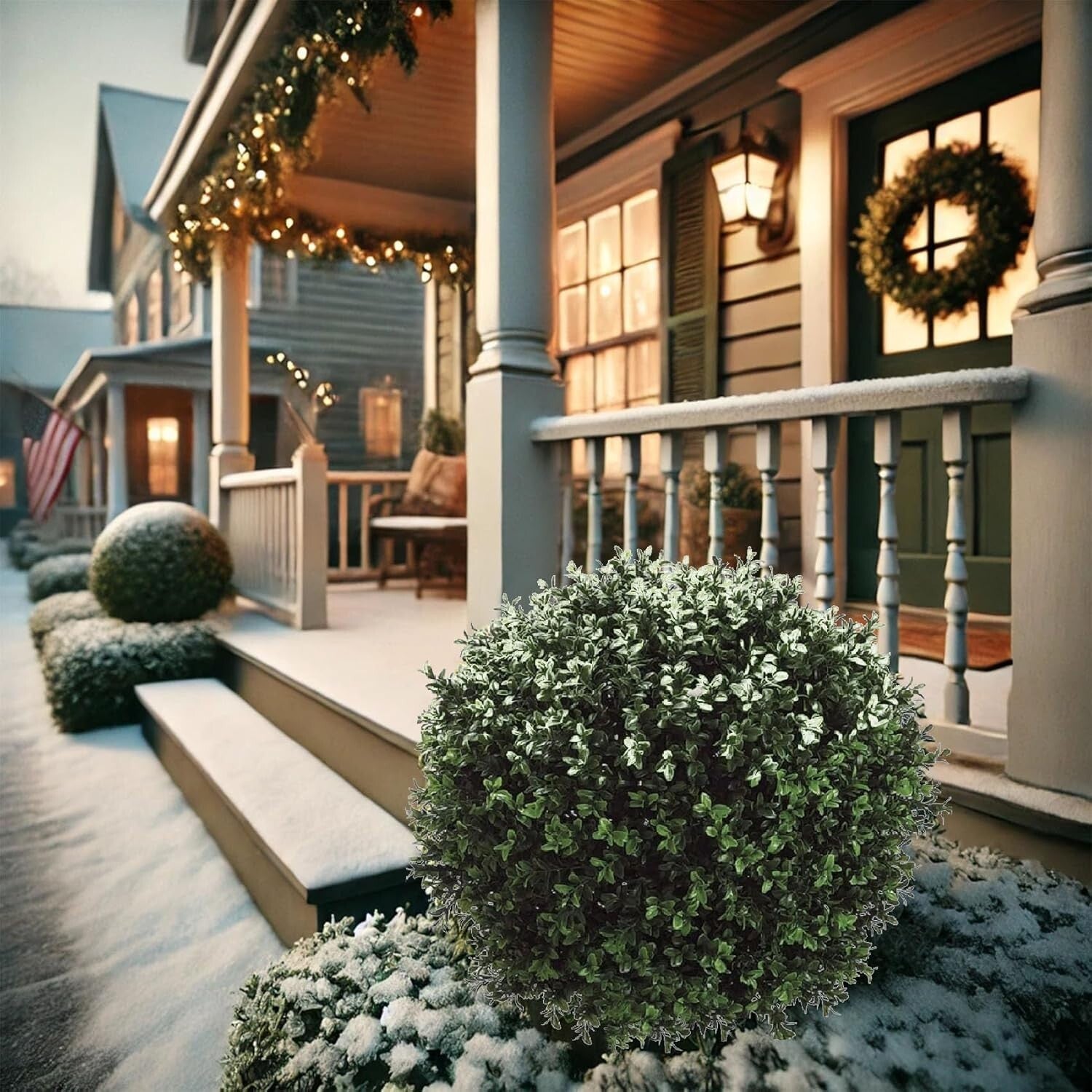 Maintenance-Free Boxwood Topiary Trees - 24" Stylish Decor for Every Space