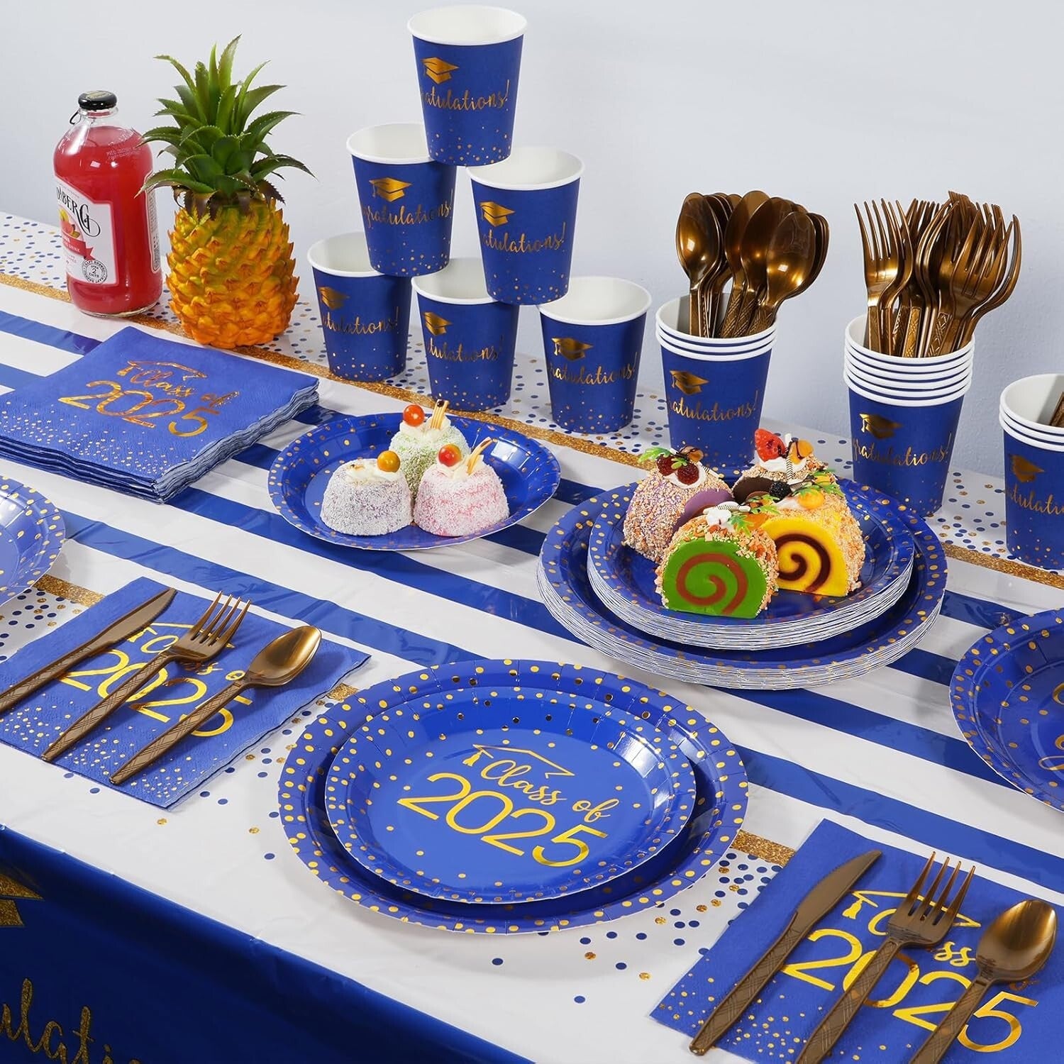 Luxurious Disposable Graduation Tableware Set: 700pcs for Class of 2025 Events