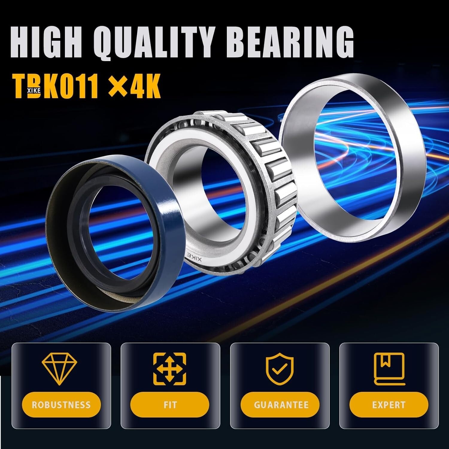 4-Piece Trailer Wheel Hub Kit for 3/4" Axles - LM11949/LM11910 Bearings Included