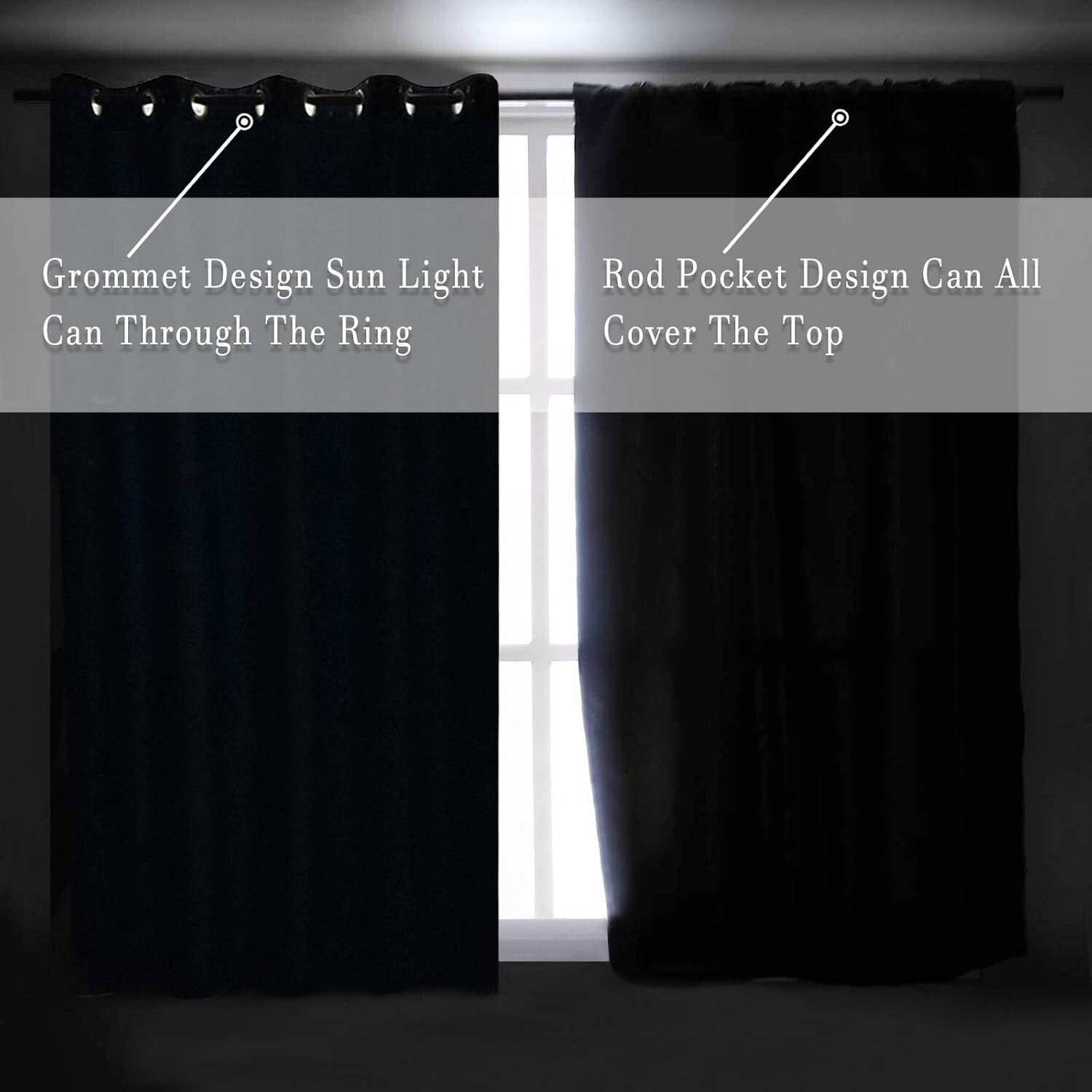 Elegant Navy Blue Blackout Drapes 84” Long, 60” Wide - Perfect for Modern Rooms