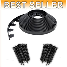 Load image into Gallery viewer, Flexible 1.5-Inch Tall Plastic Garden Border - 100 Ft Edging with Bonus Spikes