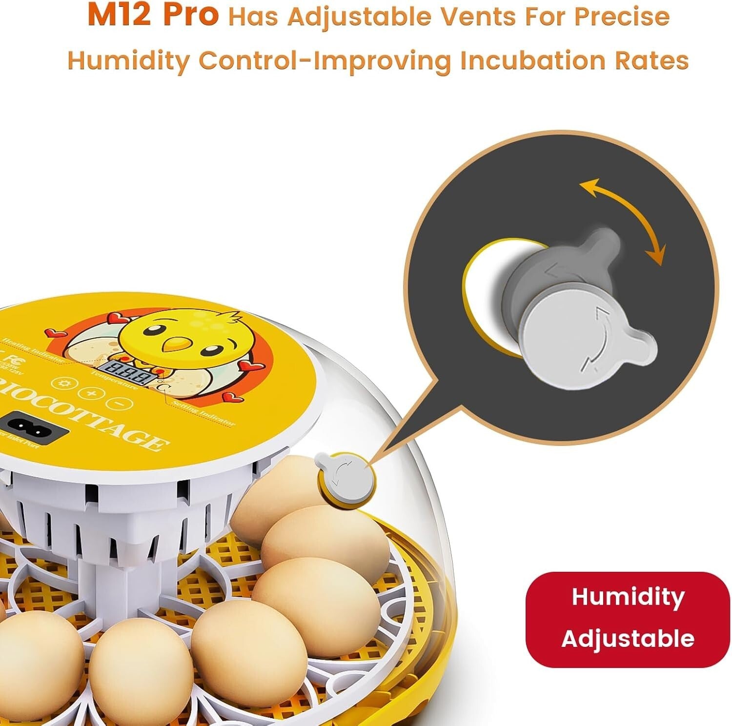 Ultimate Automatic Egg Incubator with Humidity Control for Chickens & Quail