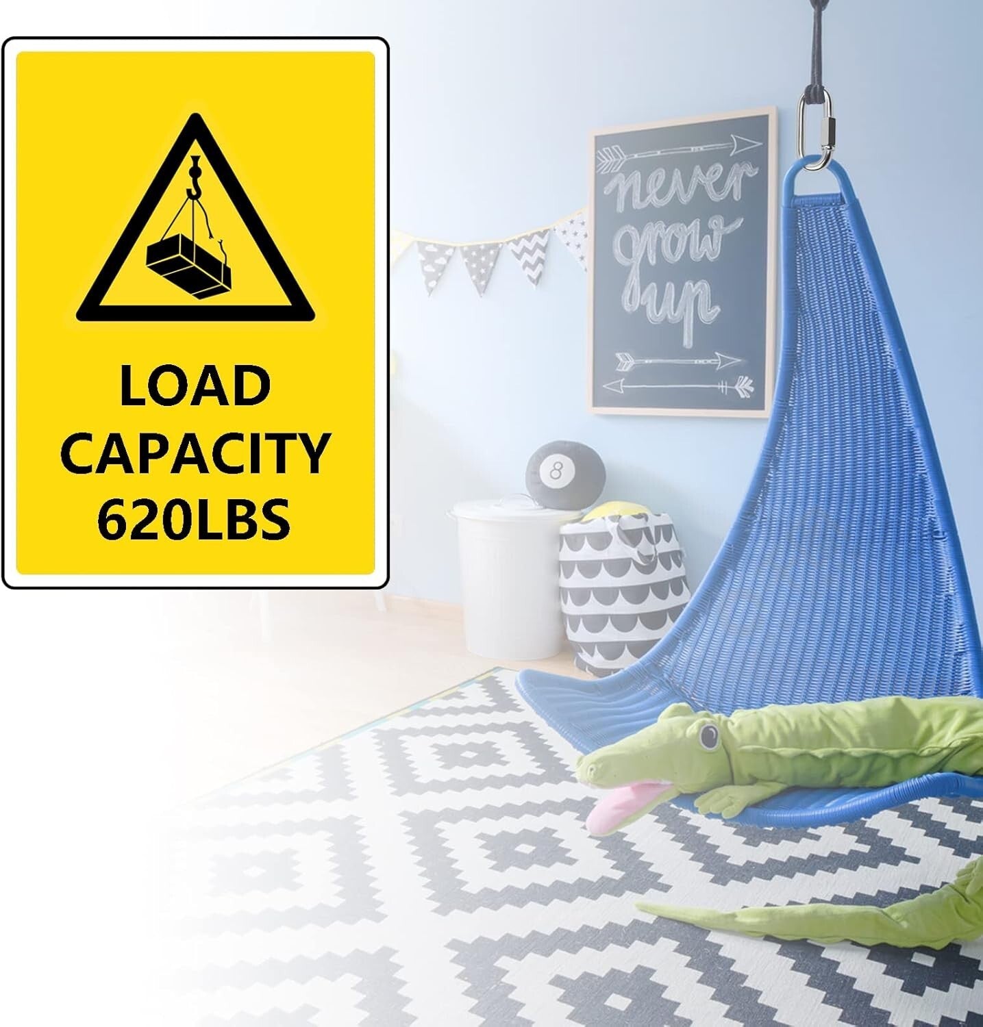 Heavy Duty 620lbs Quick Link Connector - 100 Pack Galvanized Carabiner Clips