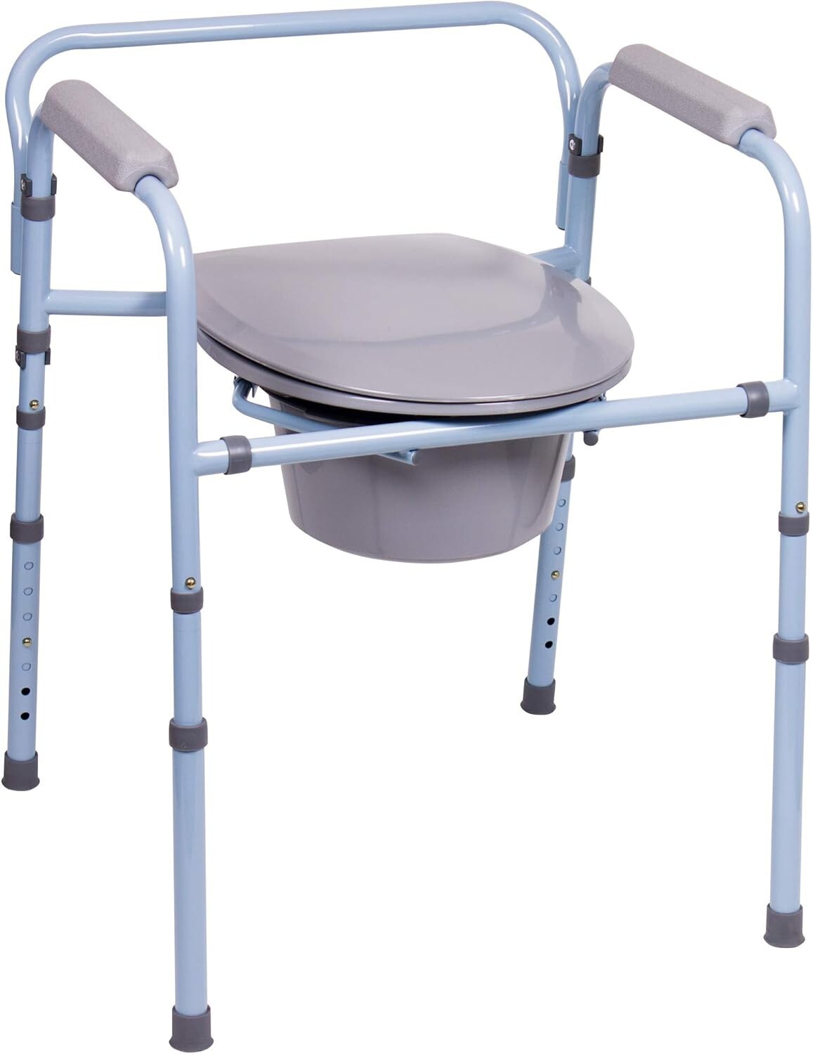 Folding Commode Chair for Seniors - Lightweight Portable Toilet for Camping