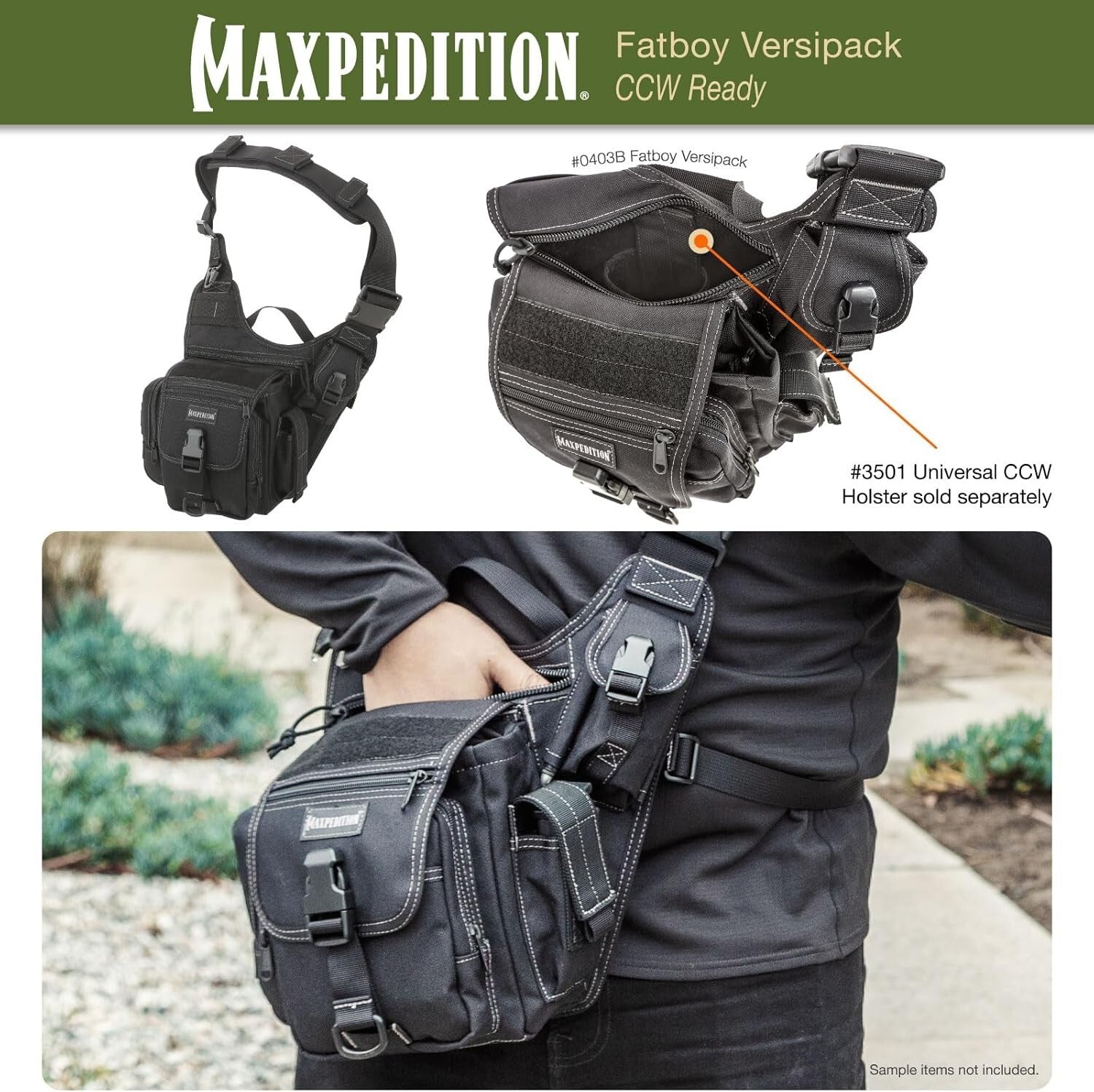 Ergonomic Fatboy Versipack - Stylish Nylon Sling Bag with Quick-Release Buckles