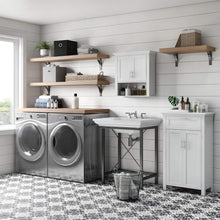 Load image into Gallery viewer, Stylish Wall Mount Storage Cabinet with Open Shelf for Toiletries - White Finish