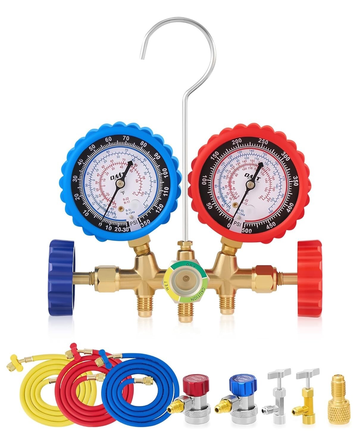 Comprehensive AC Gauge Kit for R134A, R12, R22 Refrigerants - Durable & Accurate