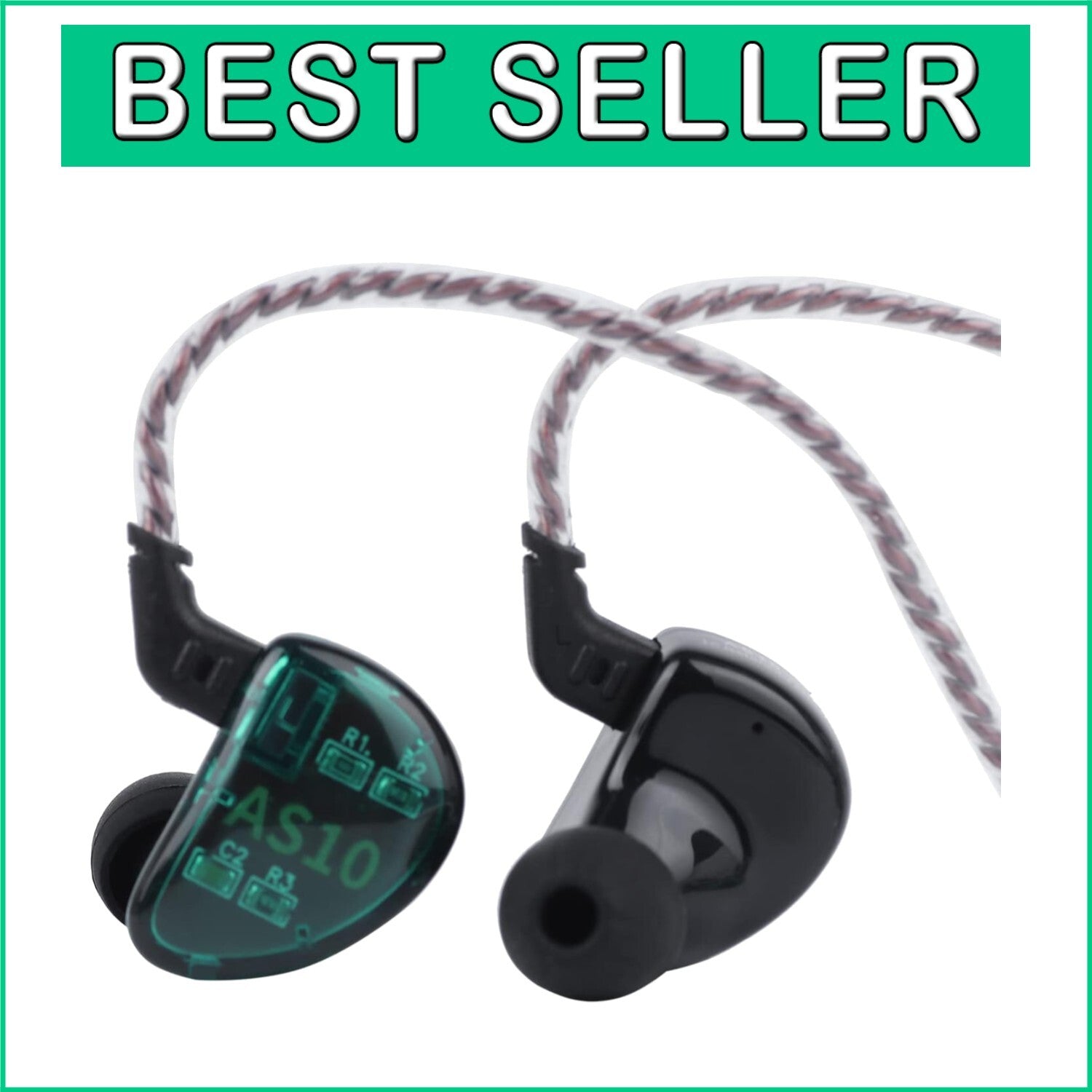 Cyan In-Ear Headphones with Exceptional Bass and Sound Isolation - Adult Use