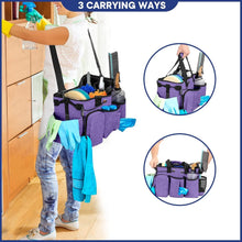 Load image into Gallery viewer, Professional Supply Organizer Caddy with 5 Compartments - Purple Cleaning Bag