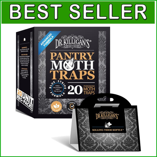 20 Pack Double Potent Pheromone Pantry Moth Traps - Industrial Design & Easy Use