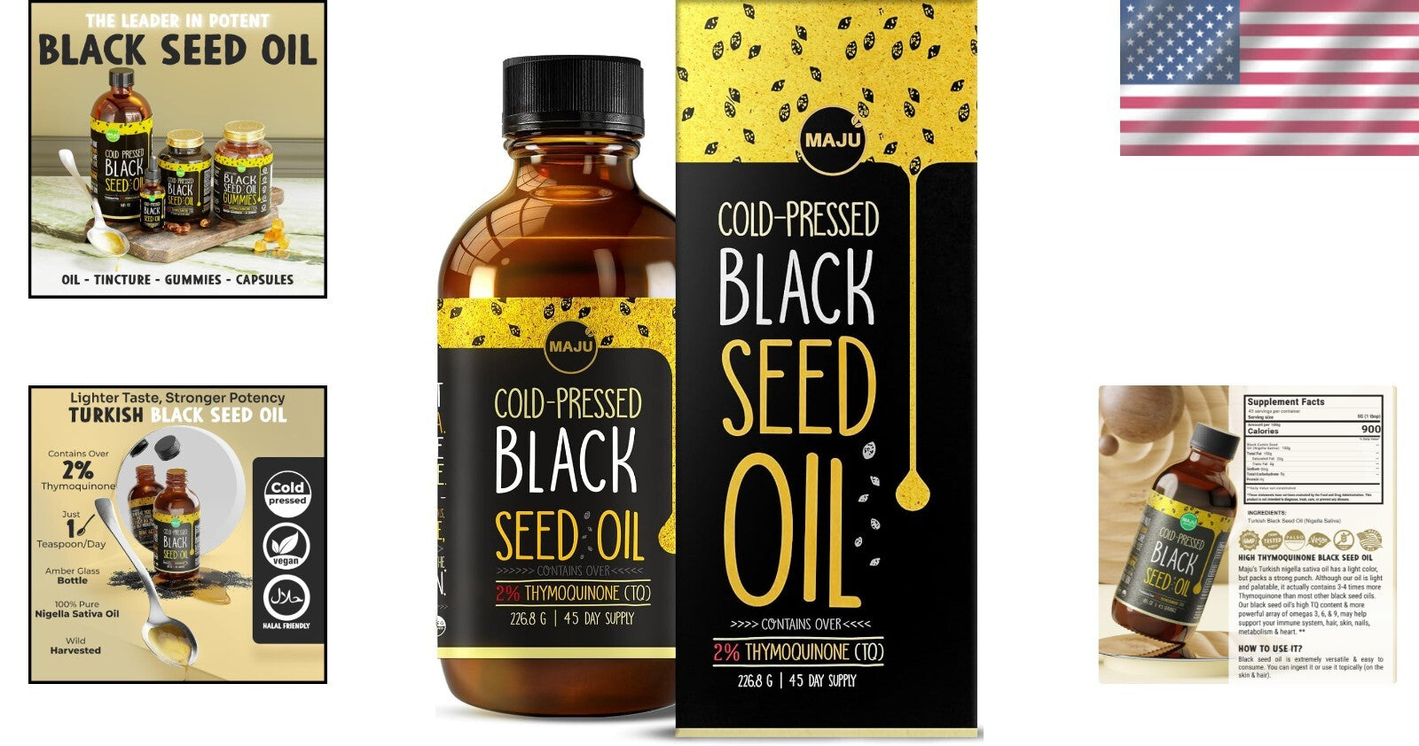 Maju 8 Oz Black Seed Oil - Cold-Pressed, Antioxidant-Rich Natural Health Oil