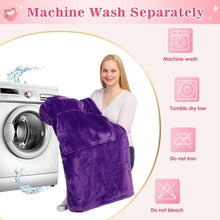 Load image into Gallery viewer, Machine Washable Violet Hoodie Blanket - Cozy Wearable Blanket for All Occasions
