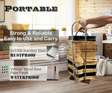 Load image into Gallery viewer, Portable Hanger Storage Rack - Wood &amp; Stainless Steel Organizer, 32.7" High