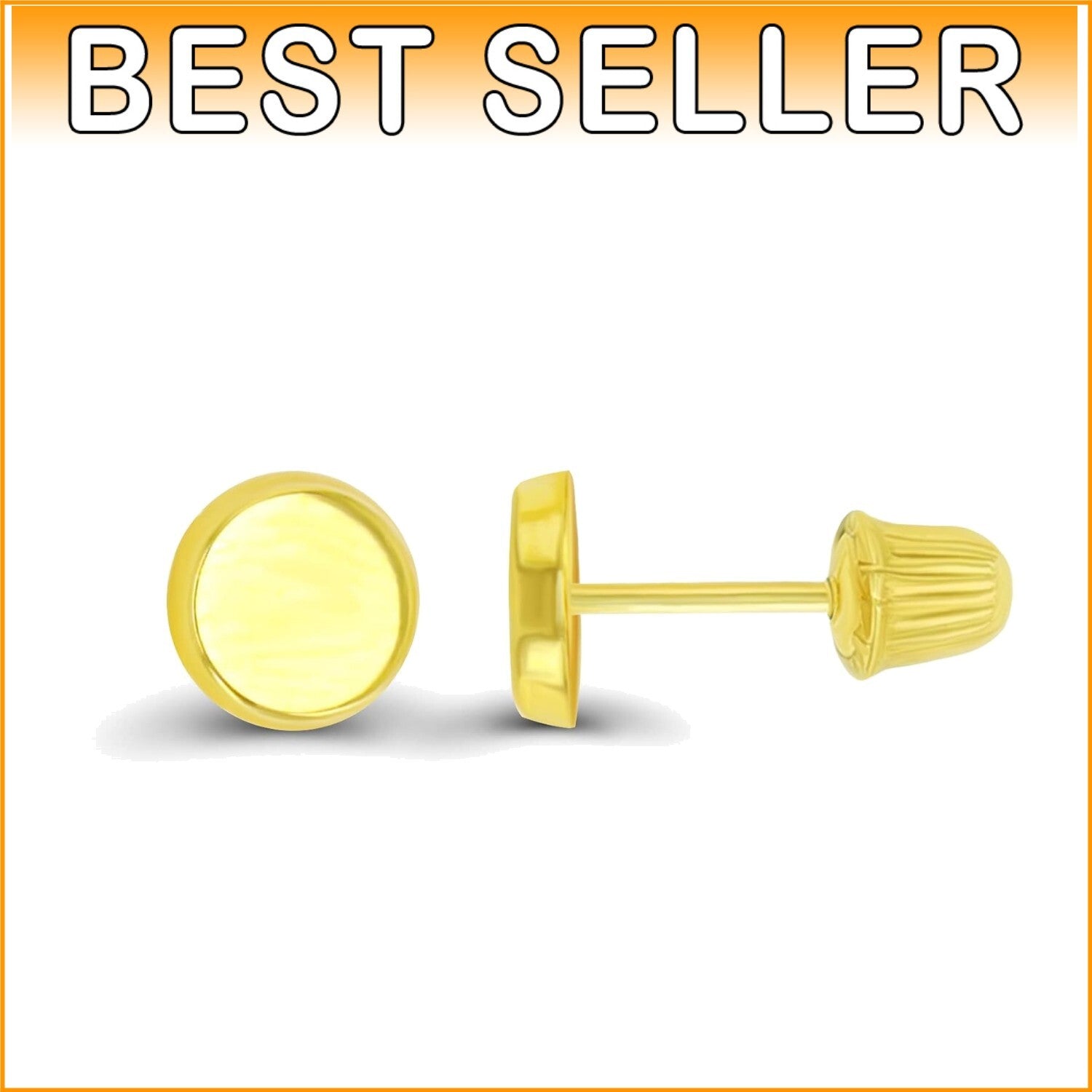 Elegant 14K Yellow Gold Screw Back Stud Earrings - Versatile Shapes & Styles