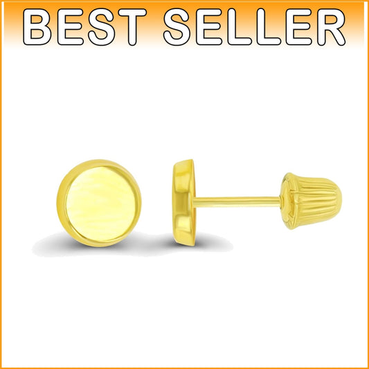 Elegant 14K Yellow Gold Screw Back Stud Earrings - Versatile Shapes & Styles