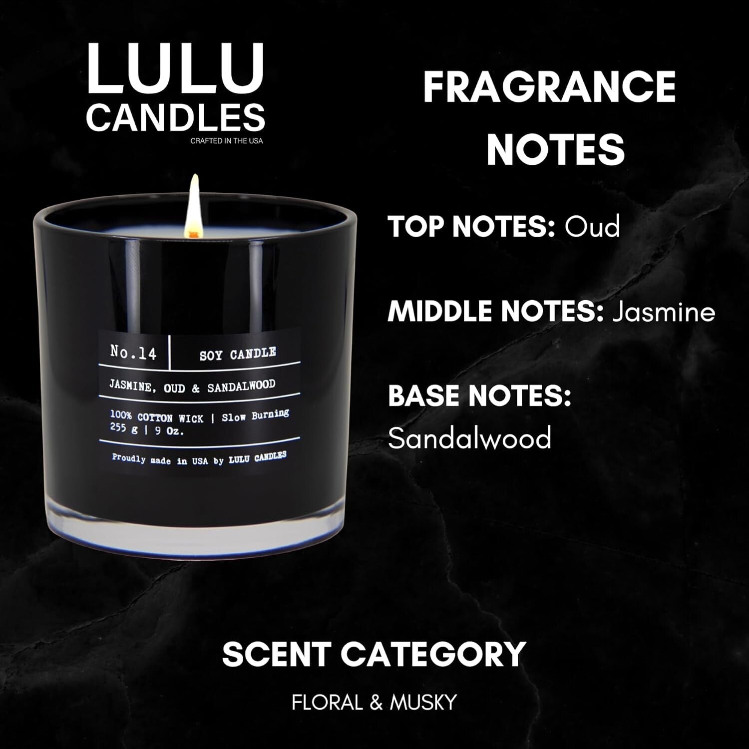 Eco-Friendly Jasmine, Oud & Sandalwood Candle Duo - Highly Scented & Memorable