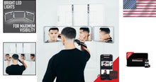 Load image into Gallery viewer, LED Lighted 3-Way Mirror with Free App - Your Ultimate Self-Cut Companion