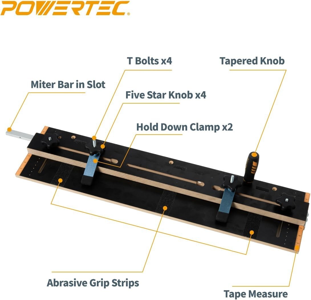 Durable Taper and Straight Line Jig for Woodworking Enthusiasts - 36" Miter Bar