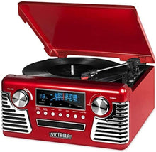 Load image into Gallery viewer, Vintage-Style Bluetooth Multimedia Center - 3-Speed Turntable, CD Player, Radio
