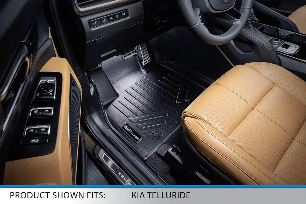 Universal Fit Black Floor Liners for Kia Telluride - Protect Against Elements