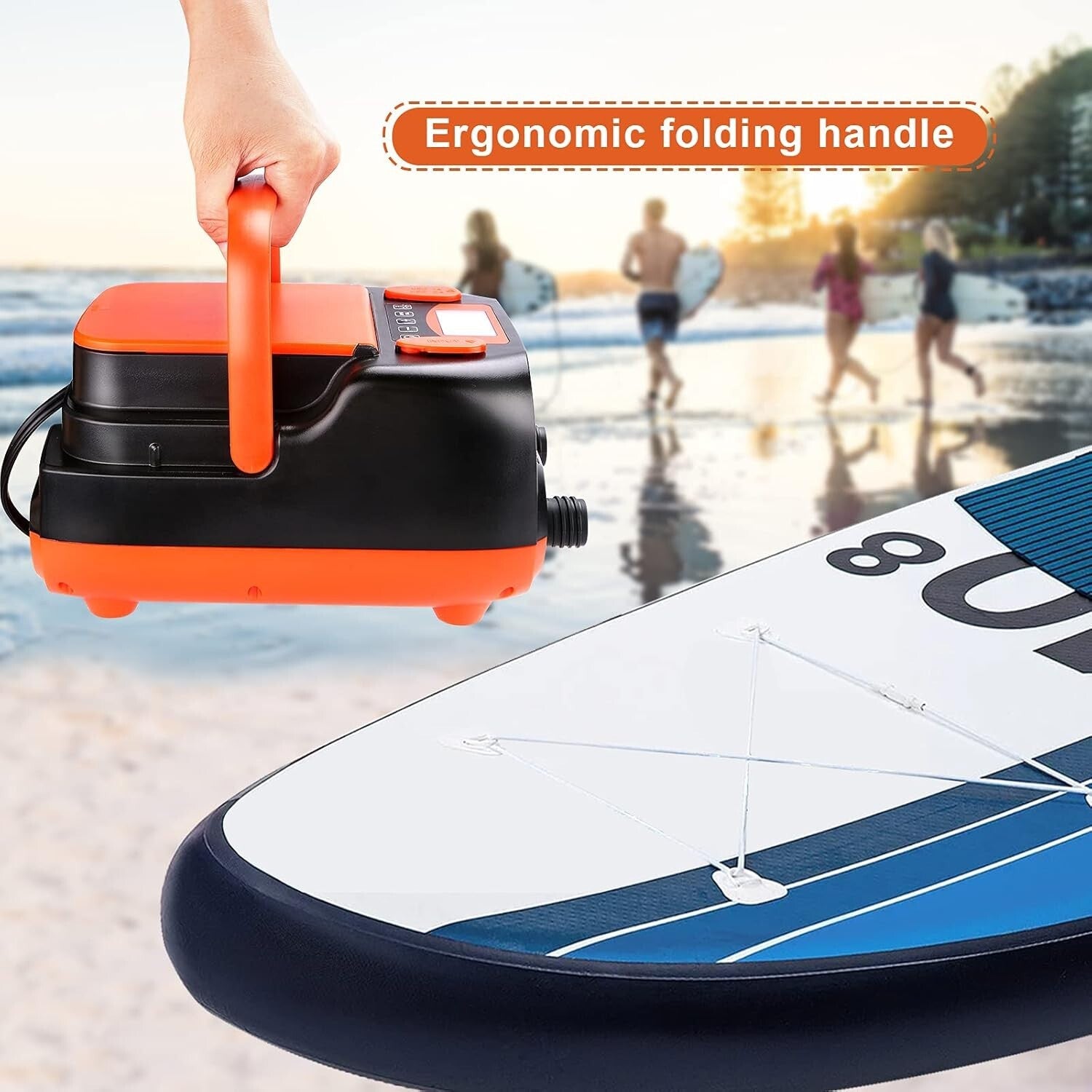 Portable 12V Electric Air Pump with Digital Display for Quick Inflation