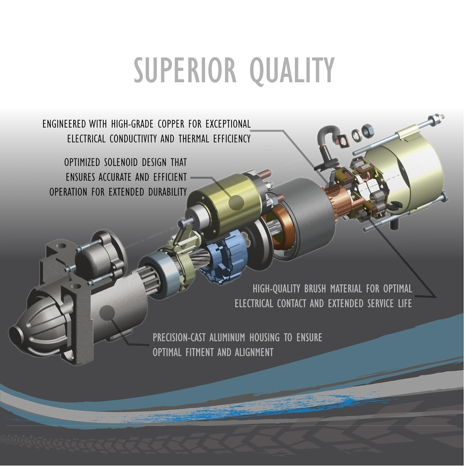 New Replacement Starter Compatible with Briggs & Stratton, 14-Tooth 12V Motor