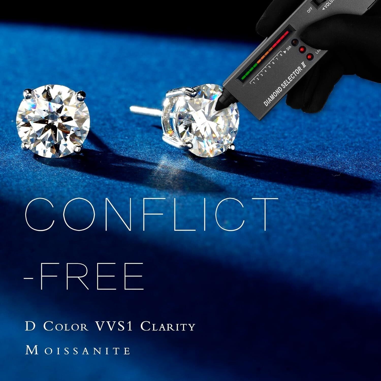 Elegant Moissanite Stud Earrings with 14K Gold Vermeil, Perfect Gift Packaging