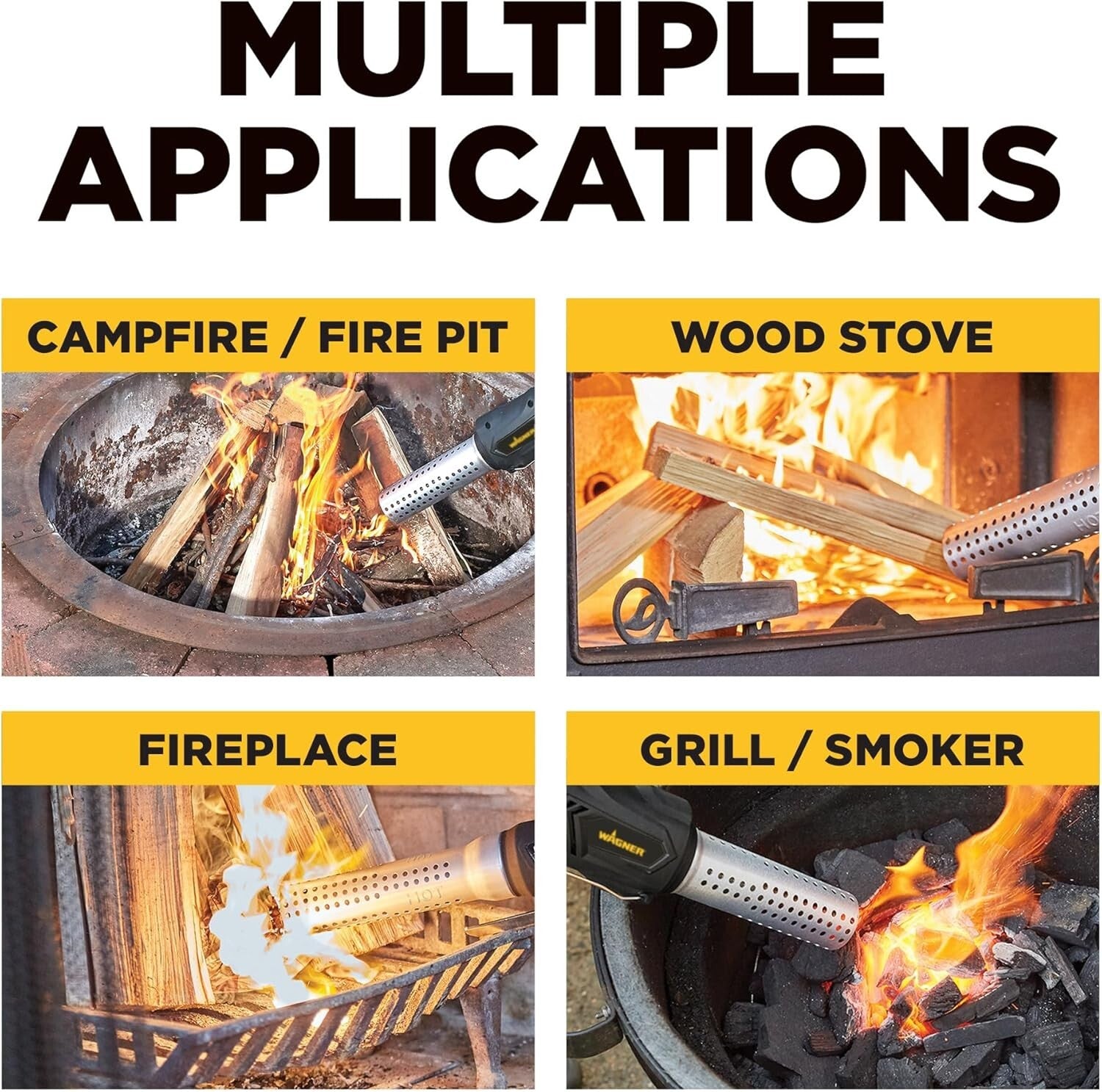 Dual Ignition Electric Fire Starter: 1500°F Instant BBQ & Campfire Companion