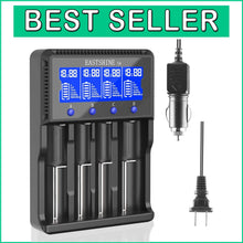 Load image into Gallery viewer, Lightweight 4 Bay Universal Battery Charger - Fast Charging &amp; Safety Certified