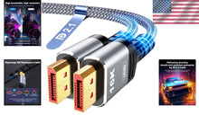 Load image into Gallery viewer, Stable Braided DisplayPort 2.1 Cable - 16K@60Hz, 80Gbps for Ultimate Gaming