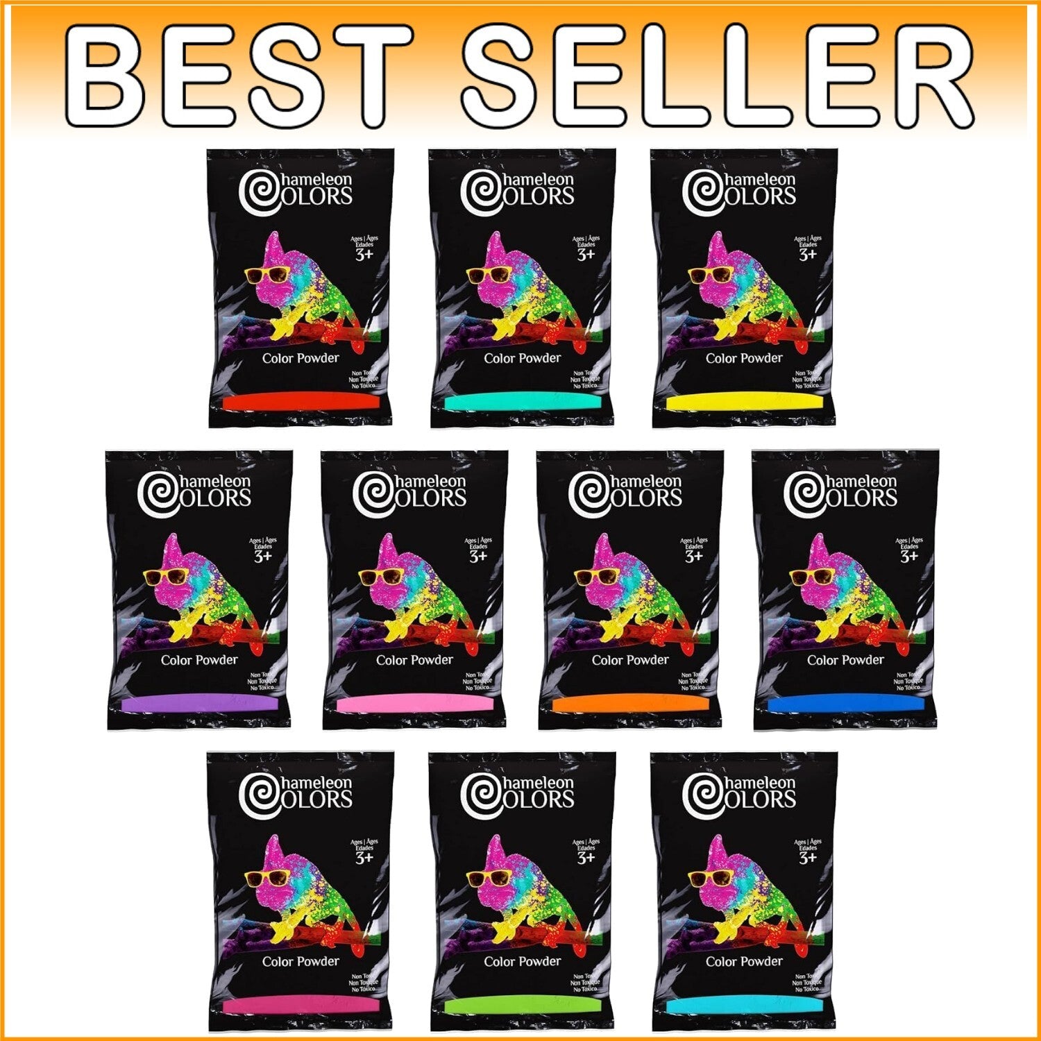 10-Pack 1 lb Non-Toxic Rainbow Color Powder for Vibrant Events and Celebrations