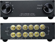 Load image into Gallery viewer, Premium 4-Way RCA Audio Switcher - 4 Inputs, 2 Outputs for Effortless Switching
