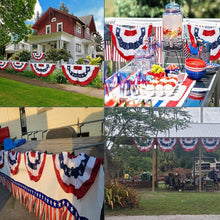 Load image into Gallery viewer, 6-Pack 3x6 Ft American Flag Bunting - Bright Pleated Fan Flag for Celebrations