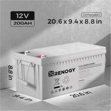 Load image into Gallery viewer, 12V Deep Cycle Battery for RV &amp; Off-Grid Systems - Lightweight &amp; 200Ah Capacity