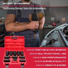 Load image into Gallery viewer, Precision 11-Piece Chrome Molybdenum Deep Socket Set with Laser-Etched Sizes