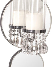 Load image into Gallery viewer, Captivating Mirrored Candle Sconce with Crystal Drops - Ideal for Elegant Spaces