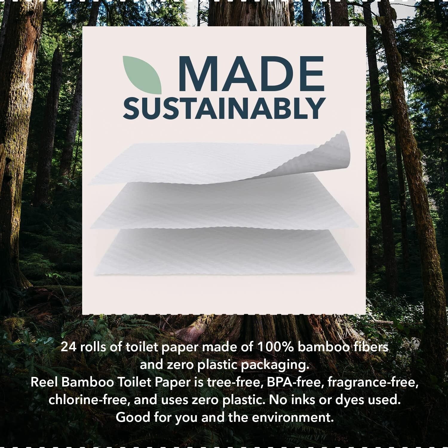 Eco-Conscious Bamboo Toilet Paper - 48 Rolls, Biodegradable and Fragrance-Free
