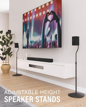 Load image into Gallery viewer, Pair of Adjustable Speaker Stands for Satellite Speakers - Lightweight &amp; Sturdy