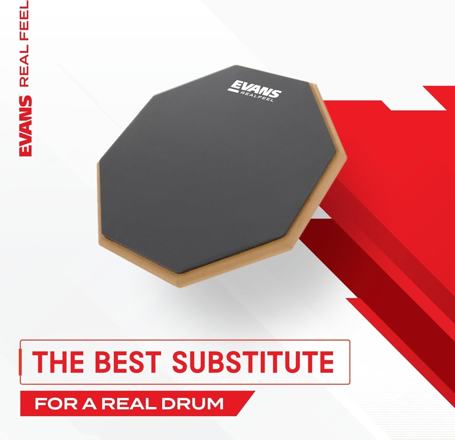 Durable RealFeel Practice Pad for Bass Pedals - Acoustic Substitute for Drummers